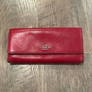 Coach Red Leather Wallet